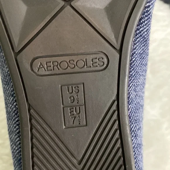 Aerosoles Women's Spearmint Ballet Flat denim with ankle elastic strap. Size 9.5 - Picture 8 of 8